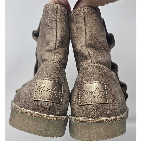 Blowfish Women's Malibu Cozy Up Vegan Ankle Boots Flat Size 8.5 Brown Buttons - Picture 7 of 13